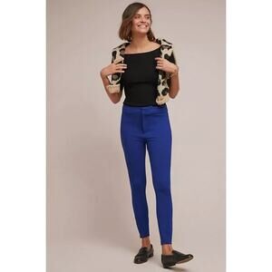 Anthropologie The Essential Slim Trouser Ankle Zip Size 10 Deep Blue, NWT